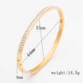 Einreihiges Edelstahlarmband mit Diamantöffnung